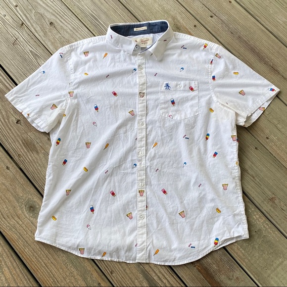 Original Penguin Other - Penguin White Heritage Slim Fit Button Down Shirt